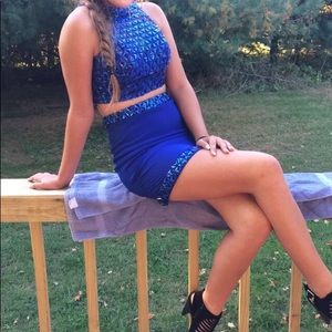 Haltered 2 Piece Homecoming Dress